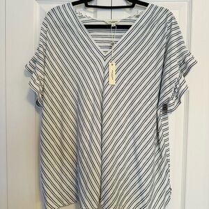 Max Studio Women’s Shirt with Navy Stripes